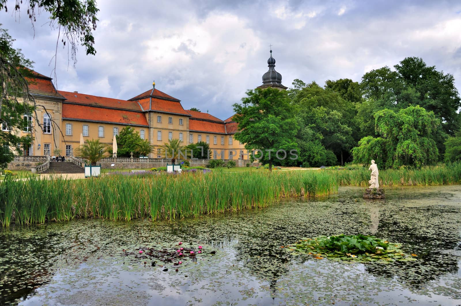 Lake of Schloss Fasanarie park in Fulda, Hessen, Germany