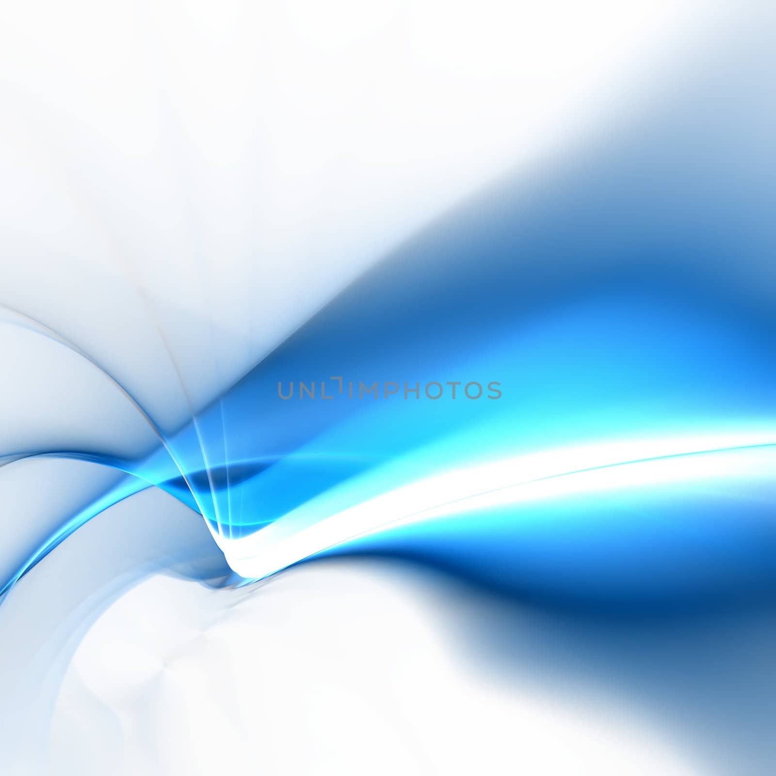 Blue Glowing Fractal Abstract by graficallyminded