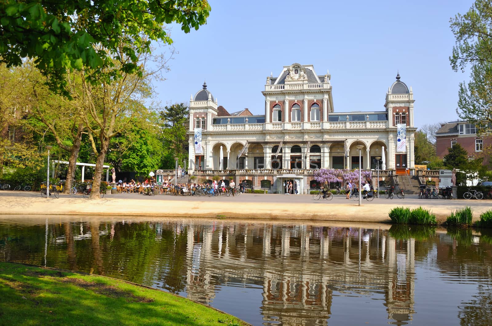 Filmmuseum with a beautiful lake in Amsterdam, Holland (Netherlands)