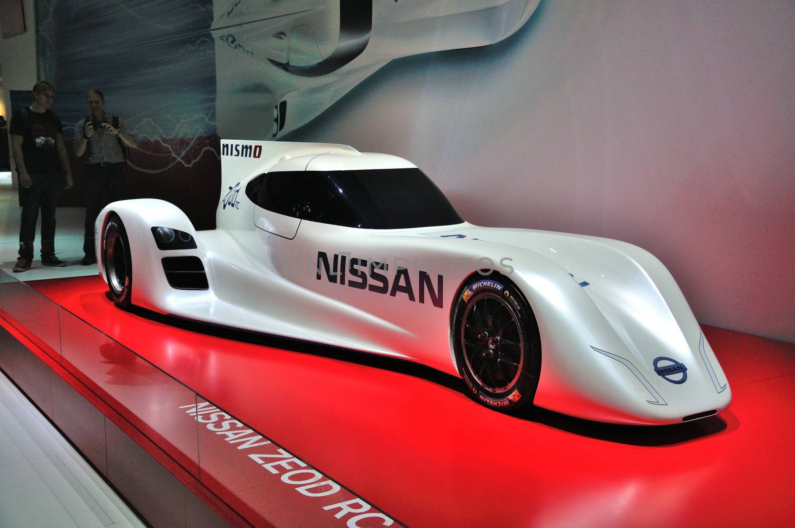 FRANKFURT - SEPT 14: Nissan Unveils Electric Zeod Race Car presented as world premiere at the 65th IAA (Internationale Automobil Ausstellung) on September 14, 2013 in Frankfurt, Germany