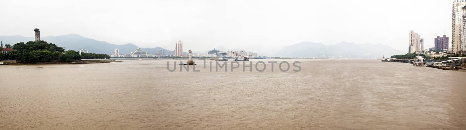 Shooting in China Zhejiang Wenzhou (Wenzhou city on the right bank)