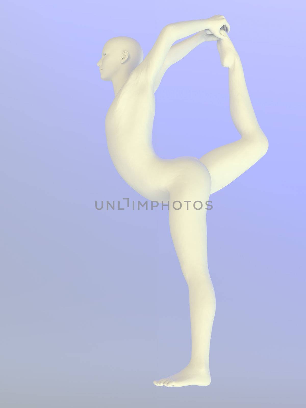 A digital illustration of an isolated yoga pose statue