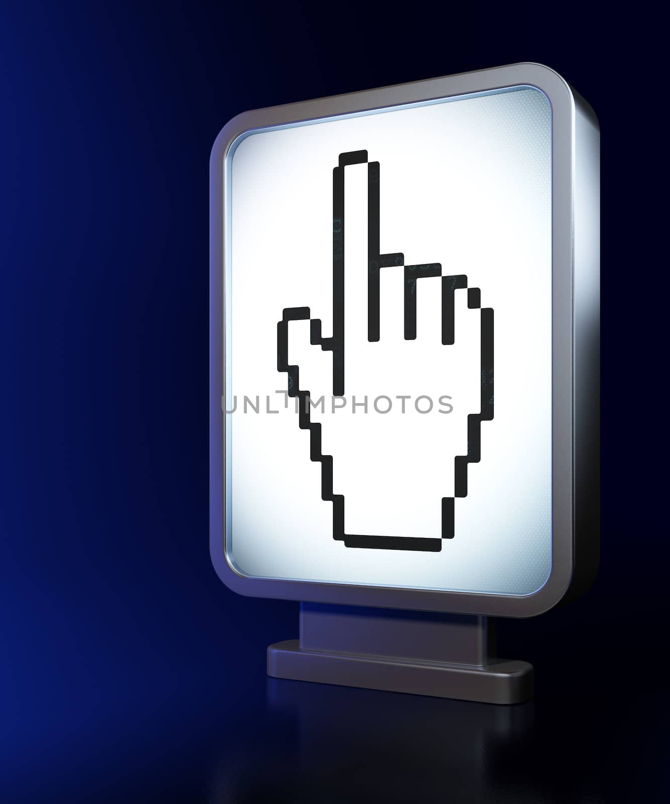 Advertising concept: Mouse Cursor on billboard background by maxkabakov