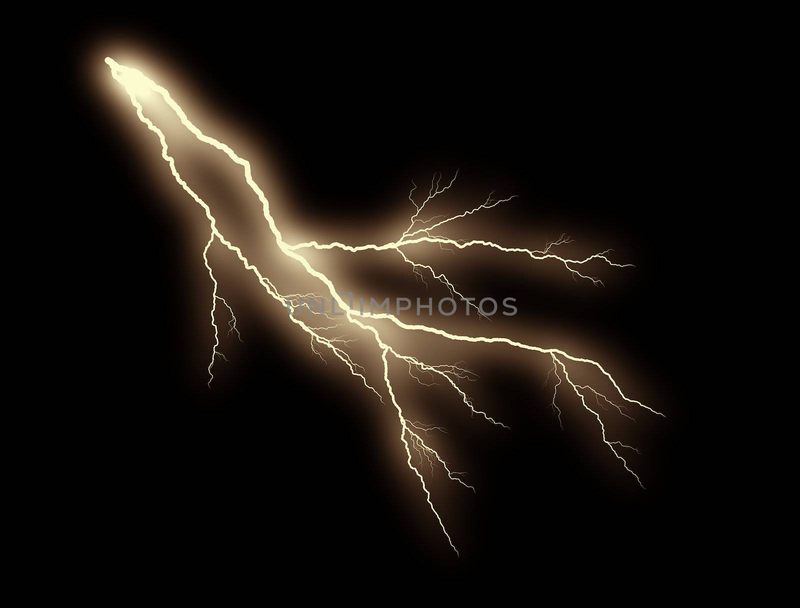 orange thunderbolt on black background by sfinks