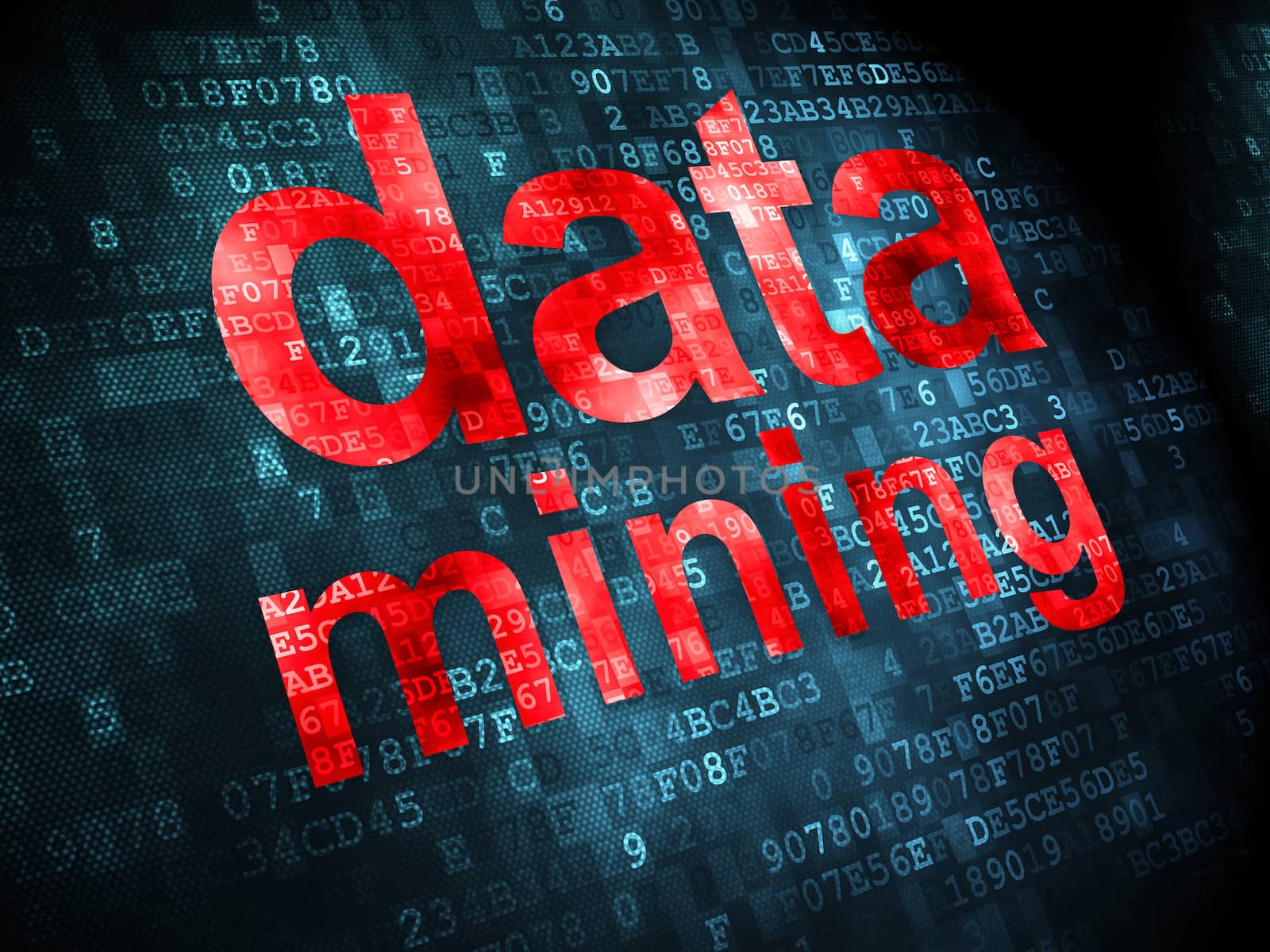 Information concept: Data Mining on digital background by maxkabakov