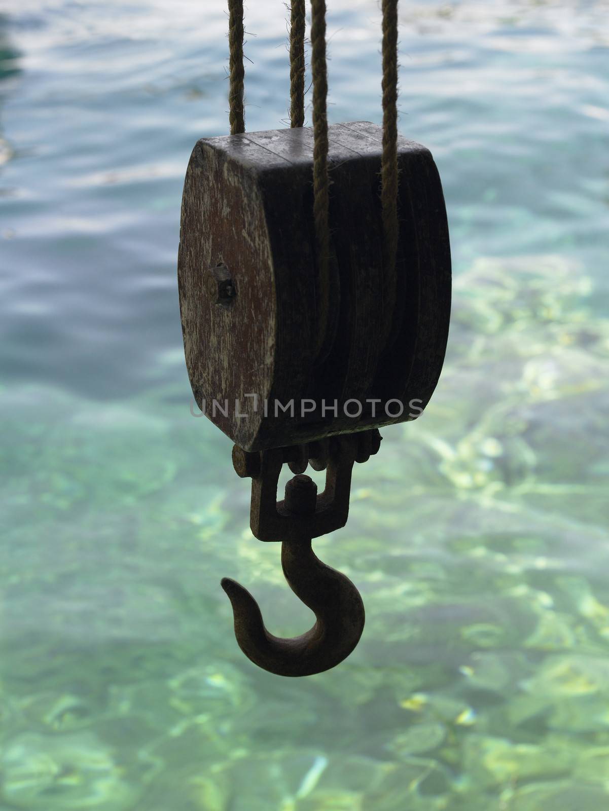 Hook on a dockside in the Mediterranean port of Marseille in the South of France.