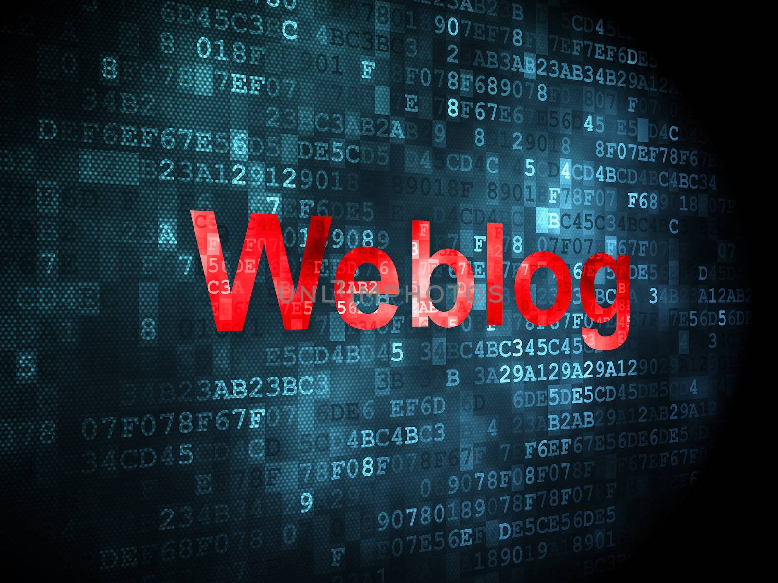 Web design concept: Weblog(german) on digital background by maxkabakov