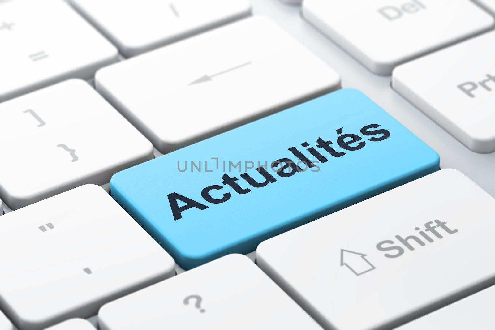 News concept: Actualites(french) on computer keyboard background by maxkabakov