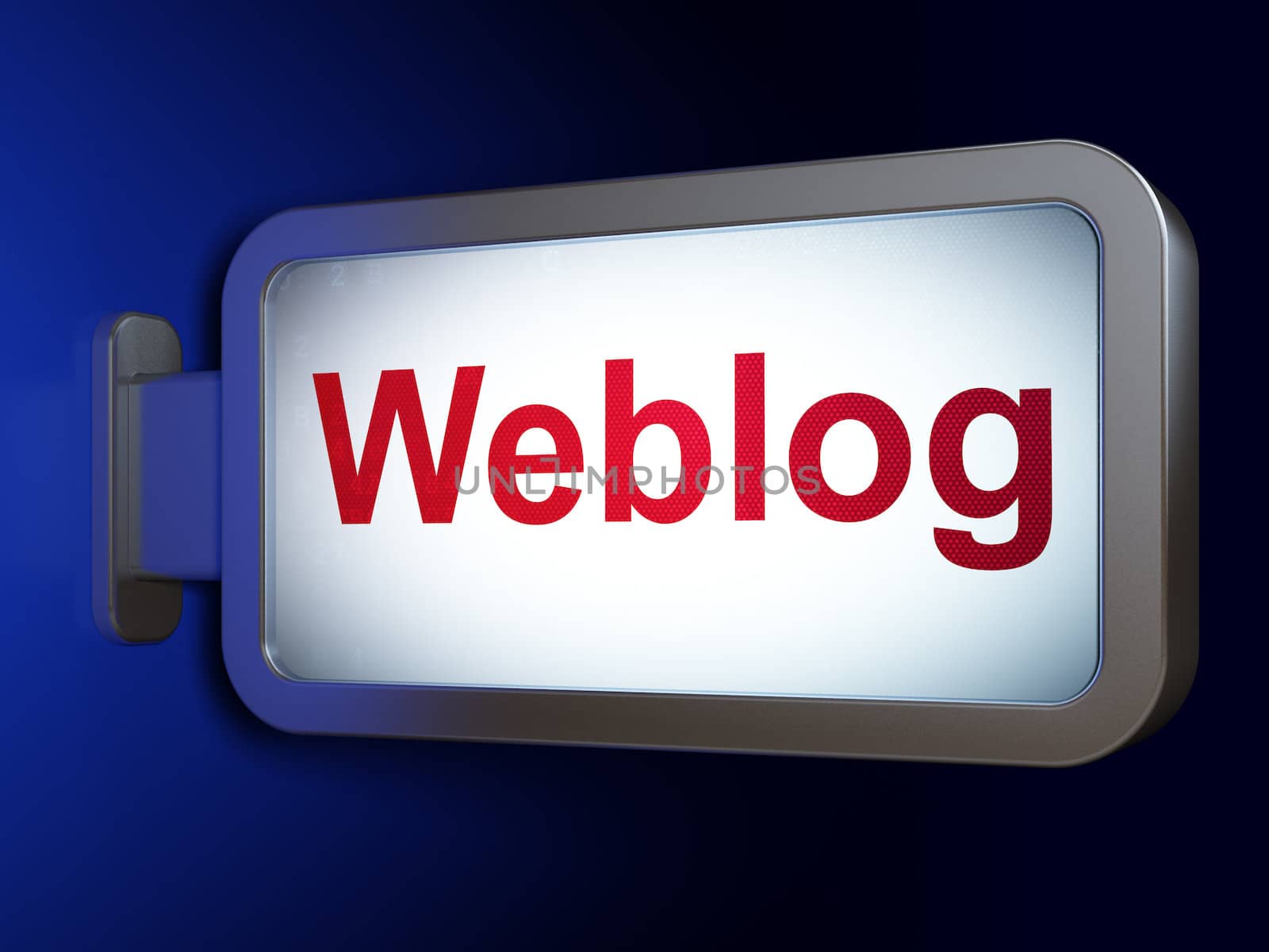 Web development concept: Weblog(german) on billboard background by maxkabakov