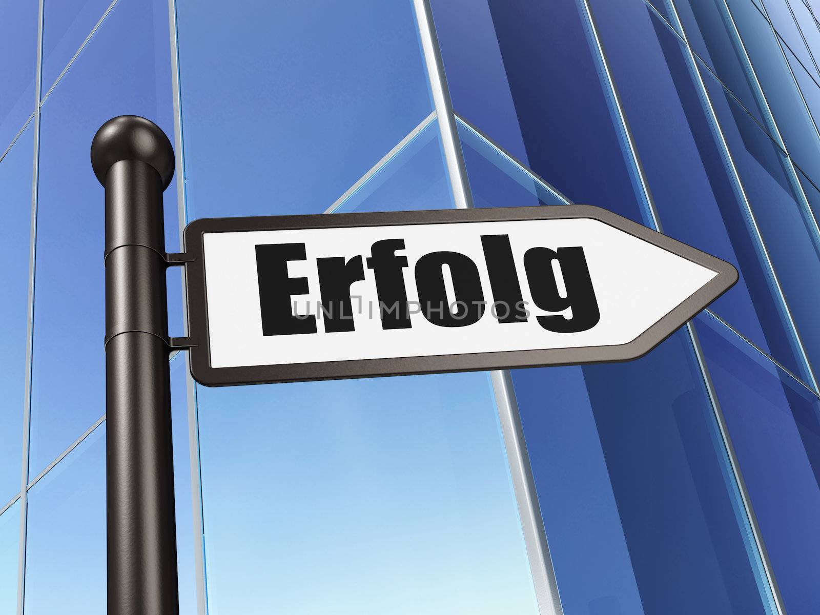 Finance concept: Erfolg(german) on Building background, 3d render