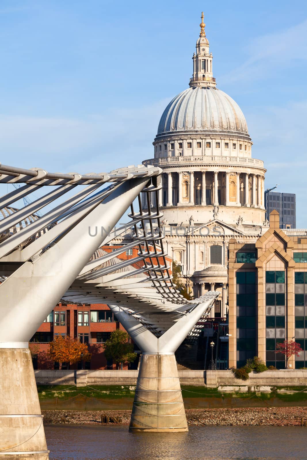 St Paul's Cathedral with Millennium Bridge in the foreground