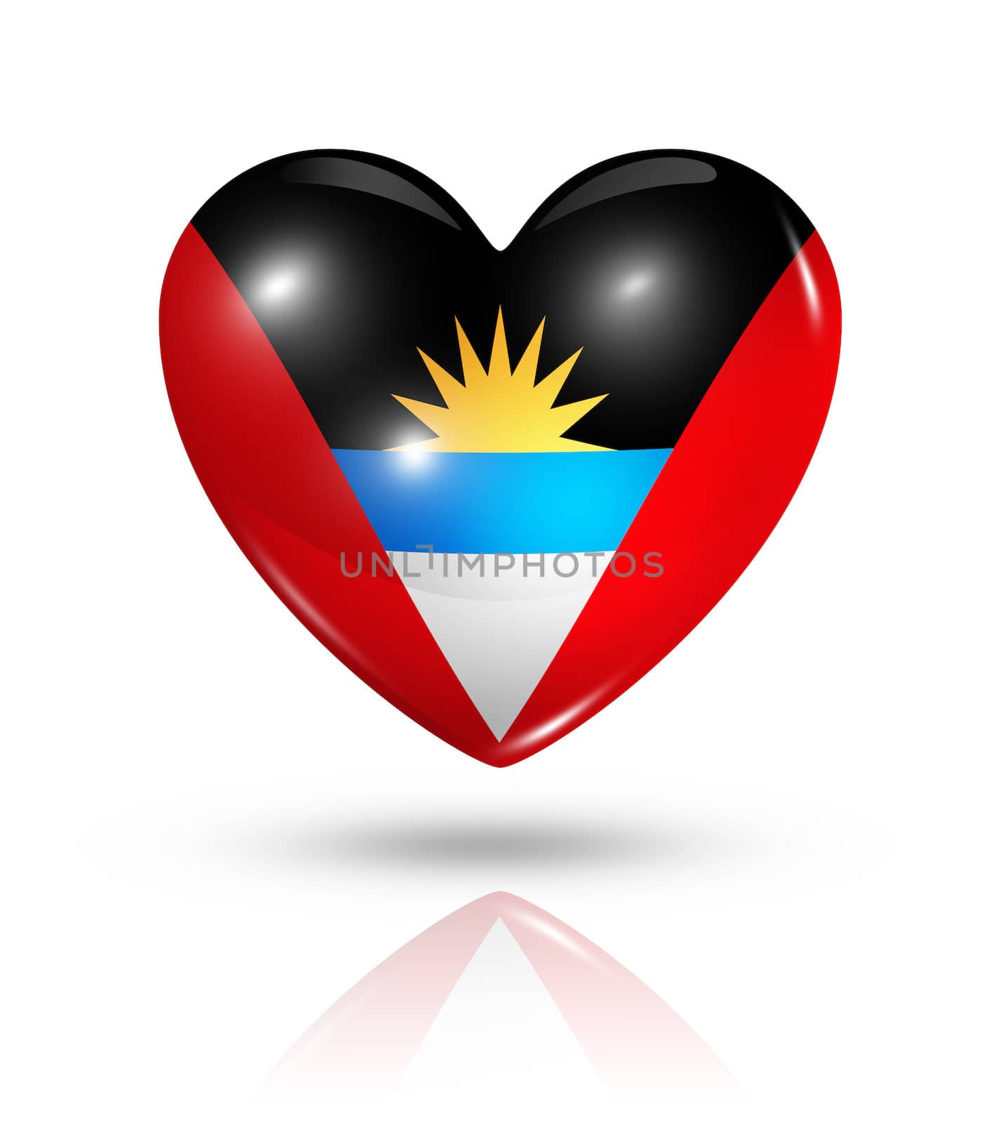Love Antigua and Barbuda, heart flag icon by daboost