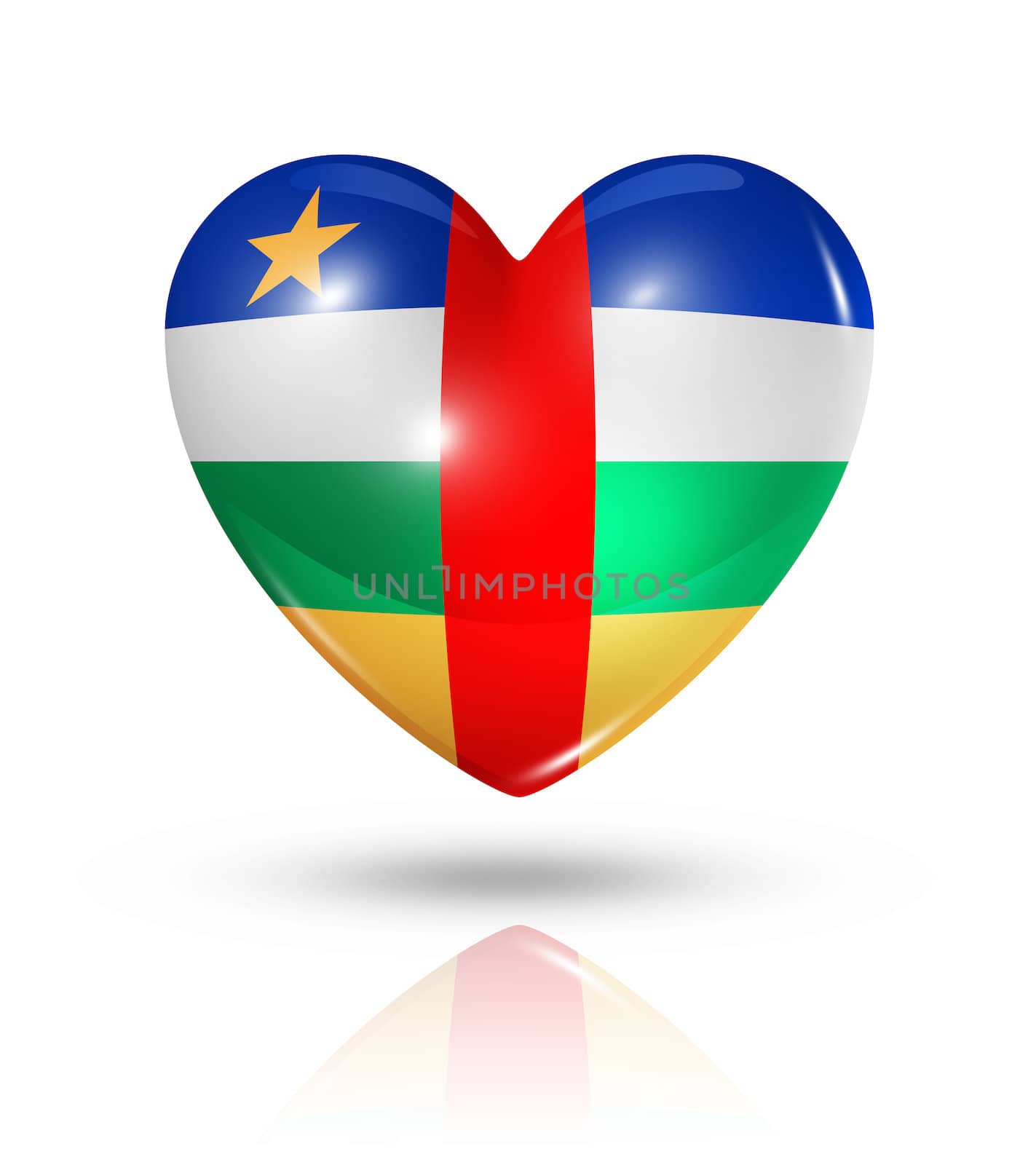 Love Central African Republic, heart flag icon by daboost
