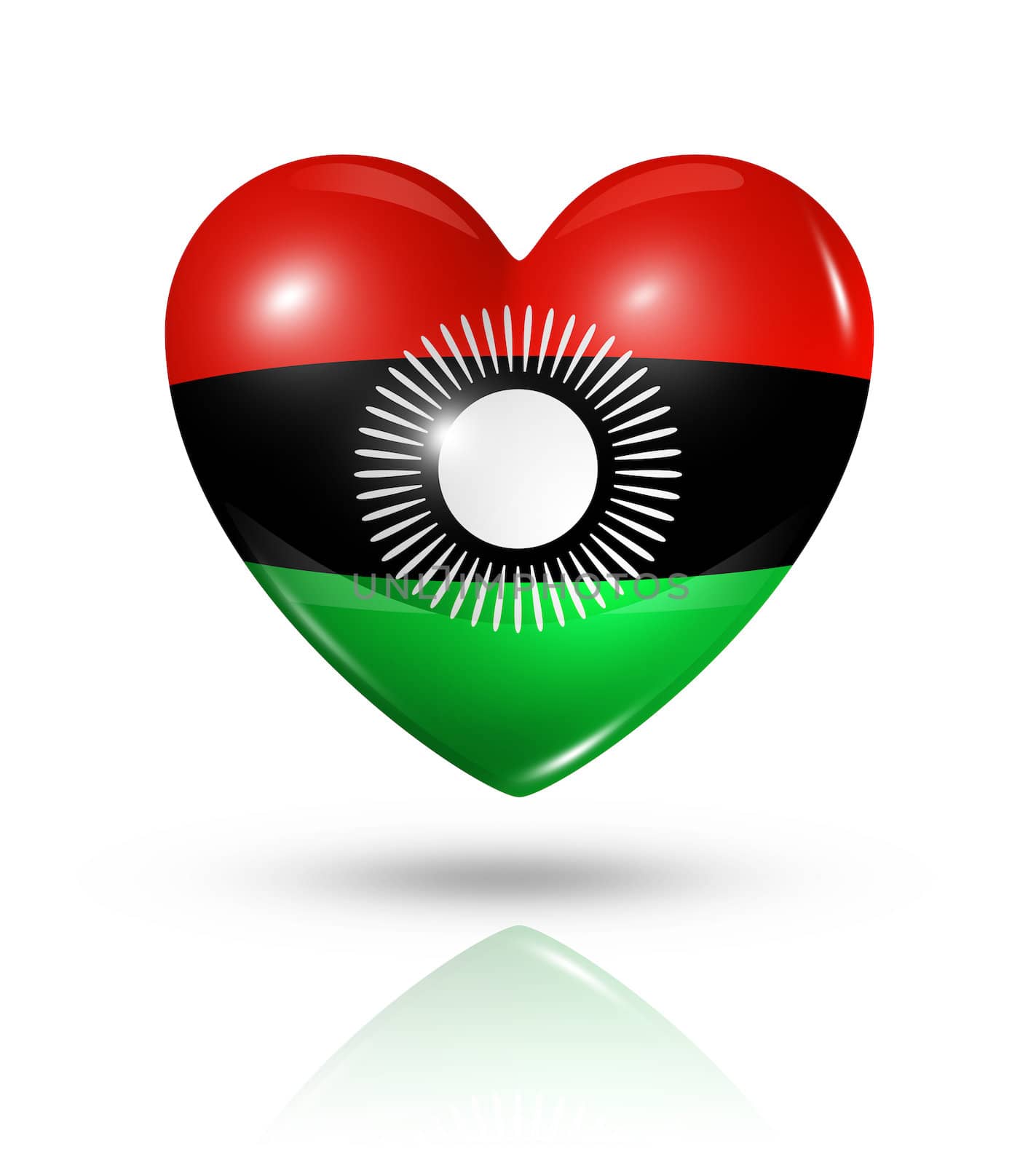 Love Malawi, heart flag icon by daboost