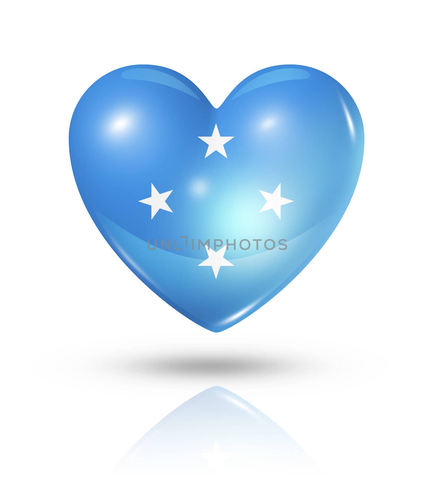 Love Micronesia, heart flag icon by daboost