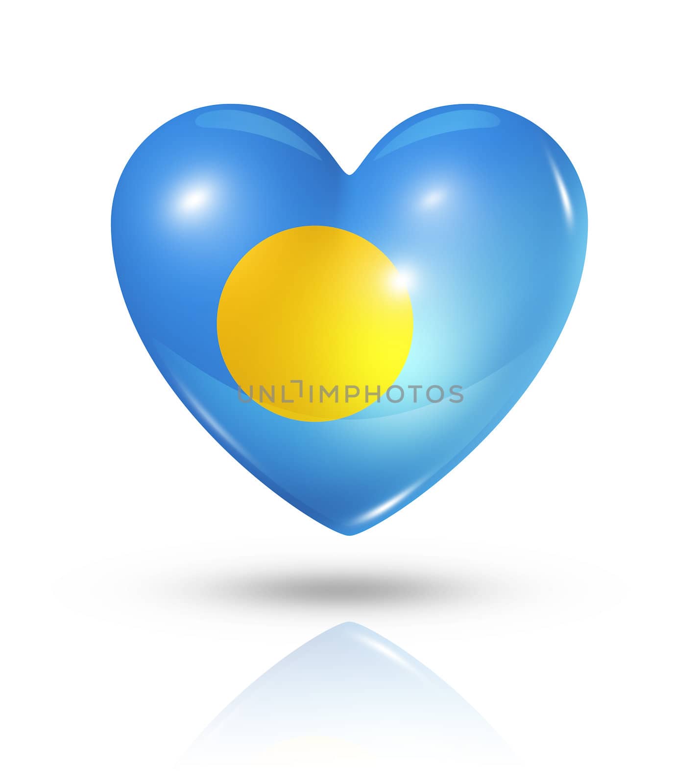 Love Palau, heart flag icon by daboost