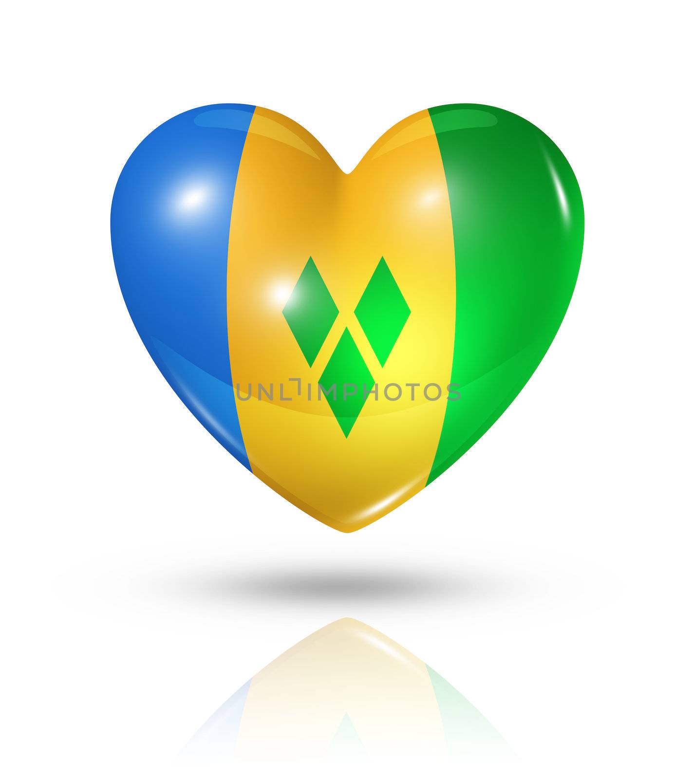 Love Saint Vincent and the Grenadines, heart flag icon by daboost