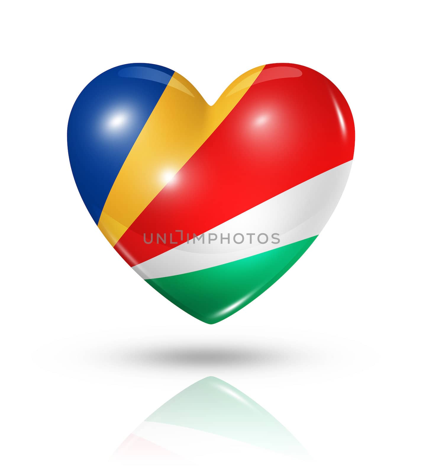 Love Seychelles, heart flag icon by daboost