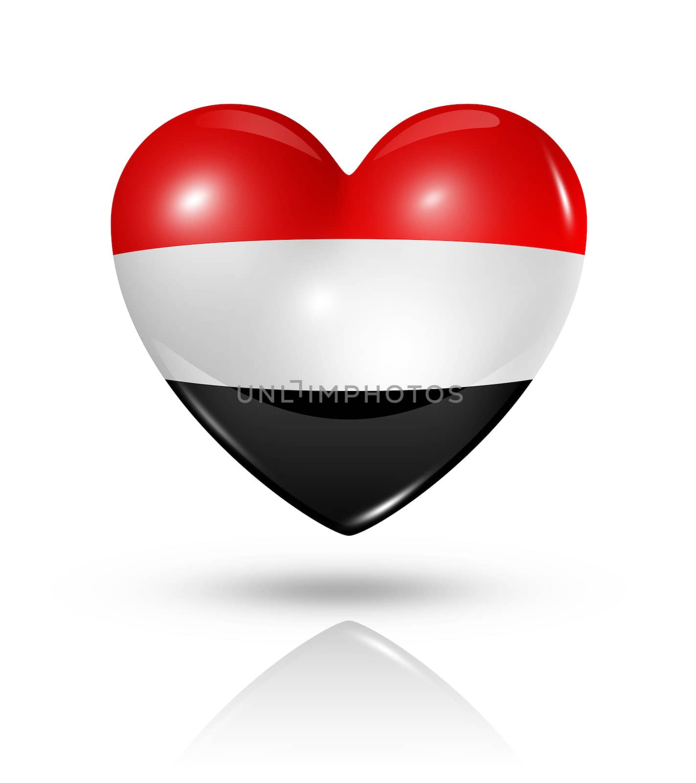 Love Yemen, heart flag icon by daboost