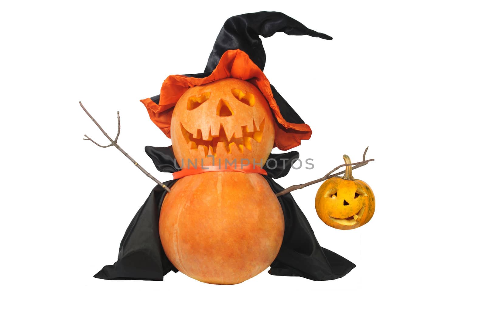 Halloween pumpkin with black hat by Nickolya