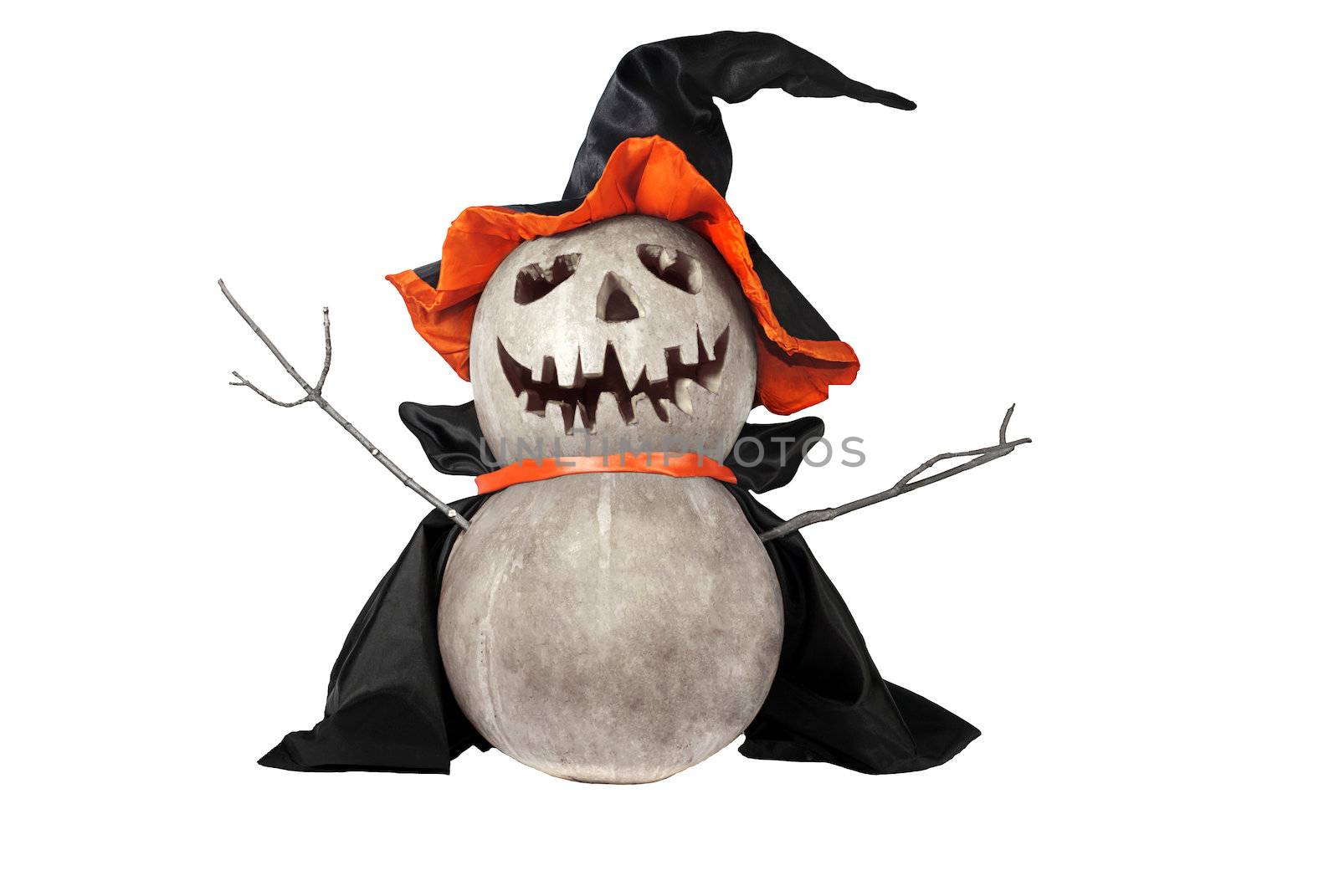 Funny Halloween pumpkin with black hat by Nickolya