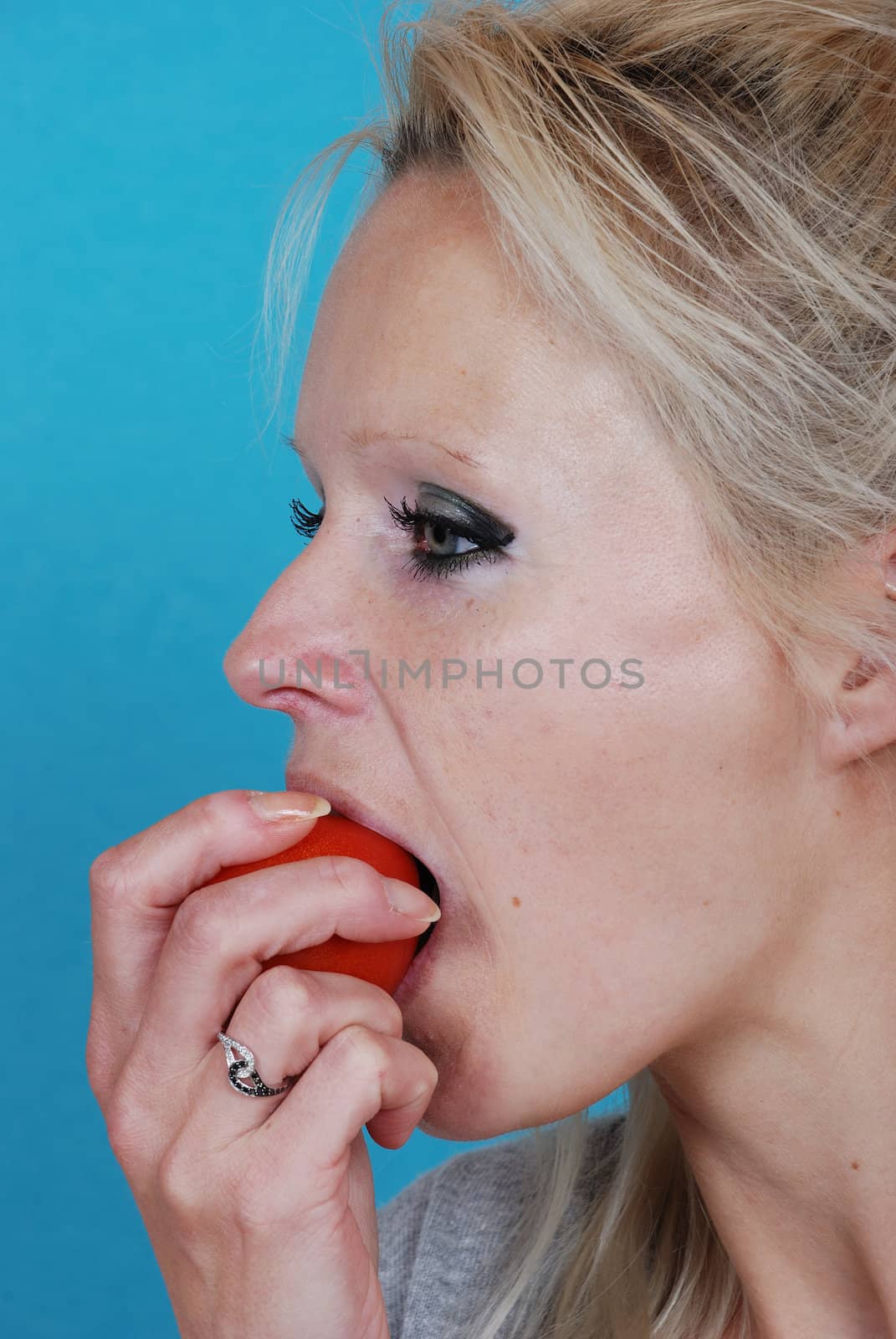 young woman eatin cream