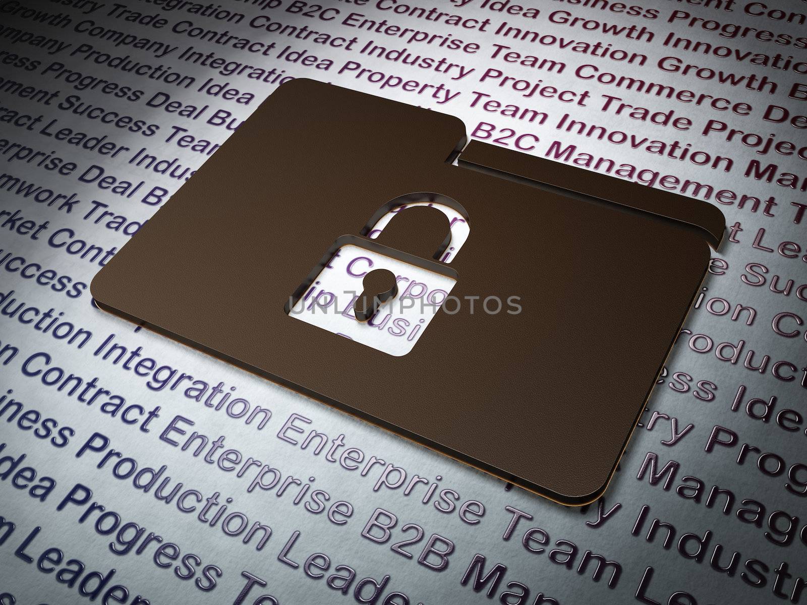Finance concept:  Folder on Business background, 3d render