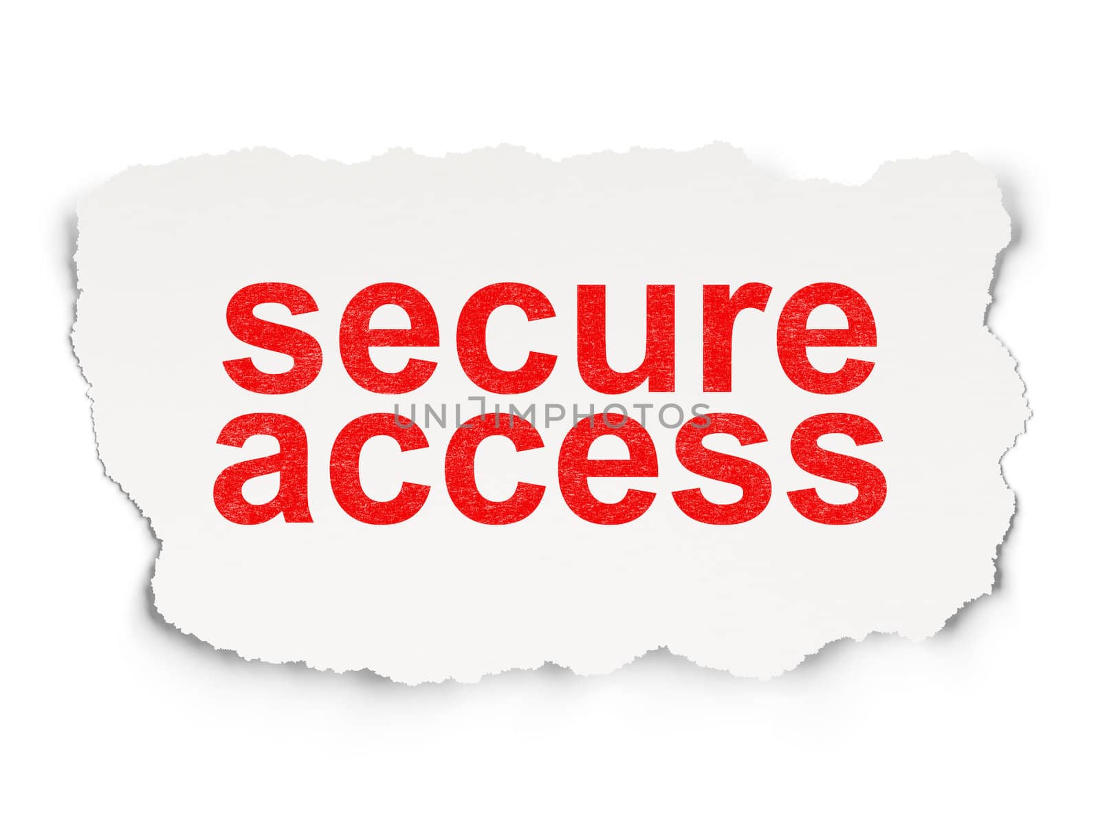 Security concept: torn paper with words Secure Access on Paper background, 3d render