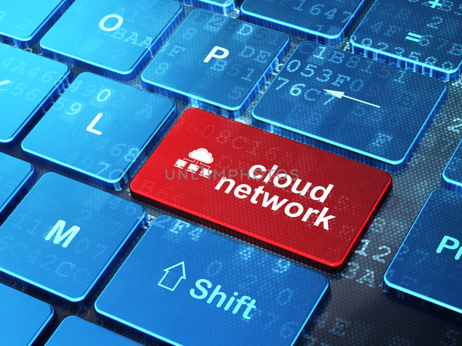 Cloud technology concept: Cloud Network and Cloud Network on com by maxkabakov