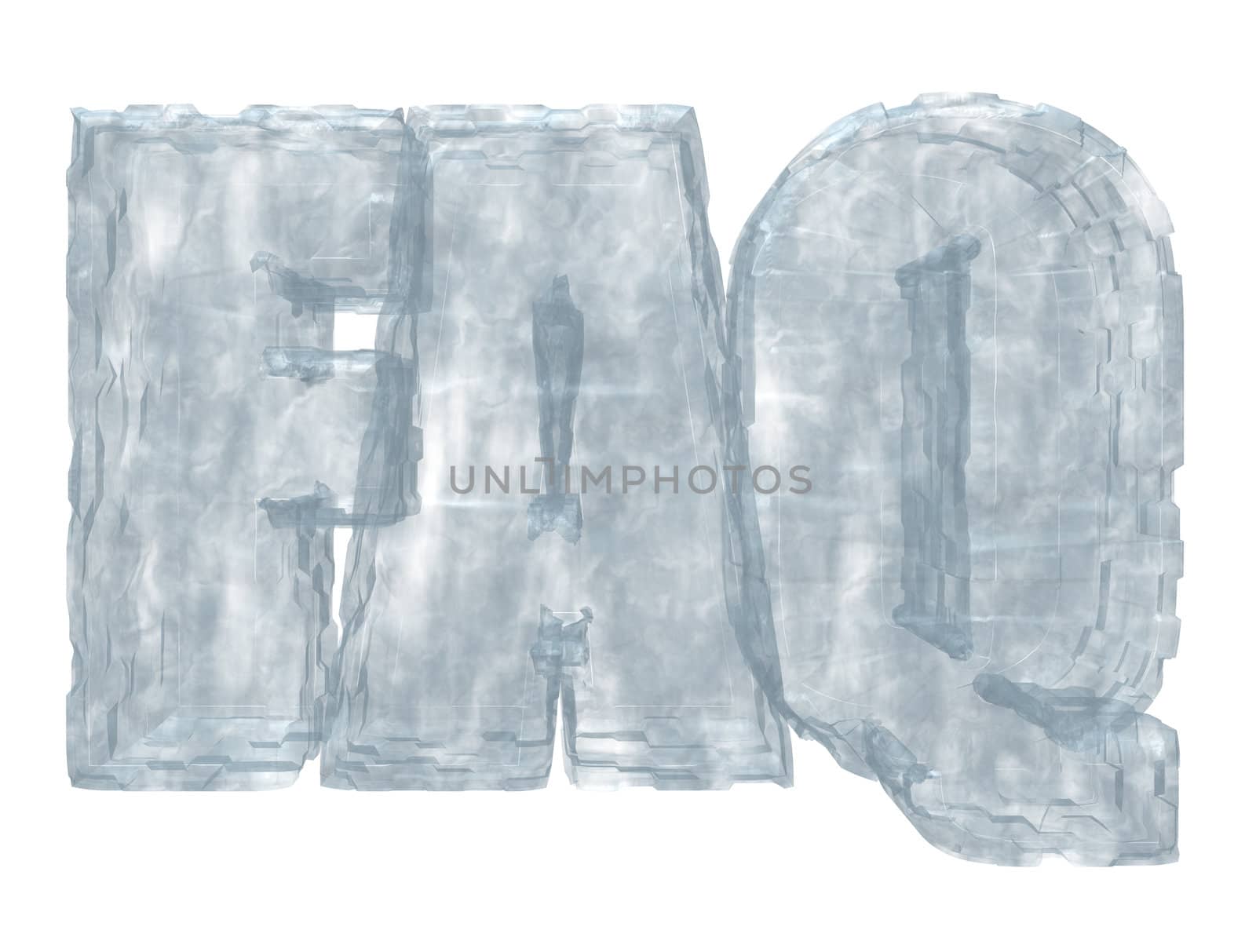 frozen faq tag on white background - 3d illustration