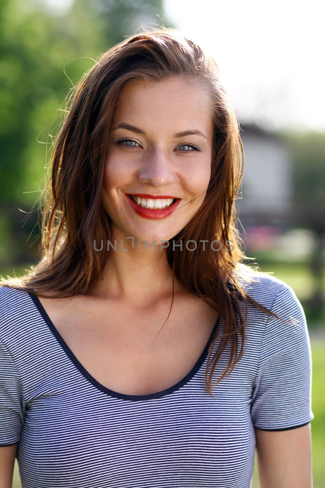 Portrait of beautiful woman outdoor