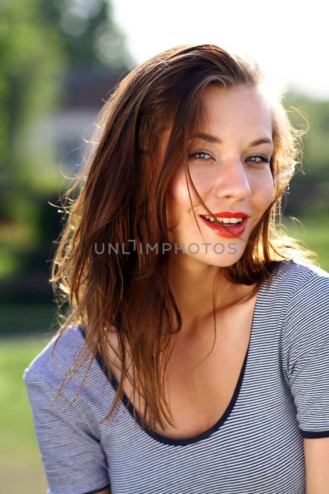 Portrait of beautiful woman outdoor