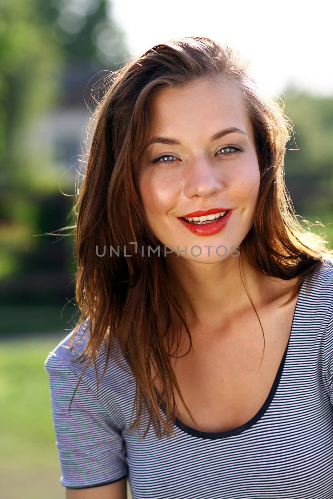 Portrait of beautiful woman outdoor