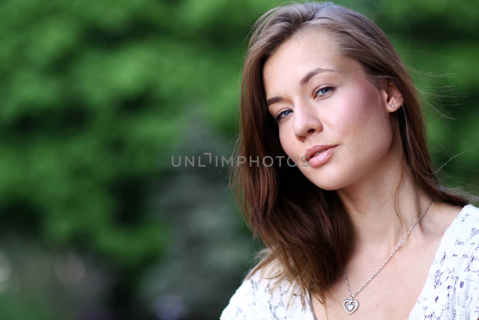 Portrait of beautiful woman outdoor