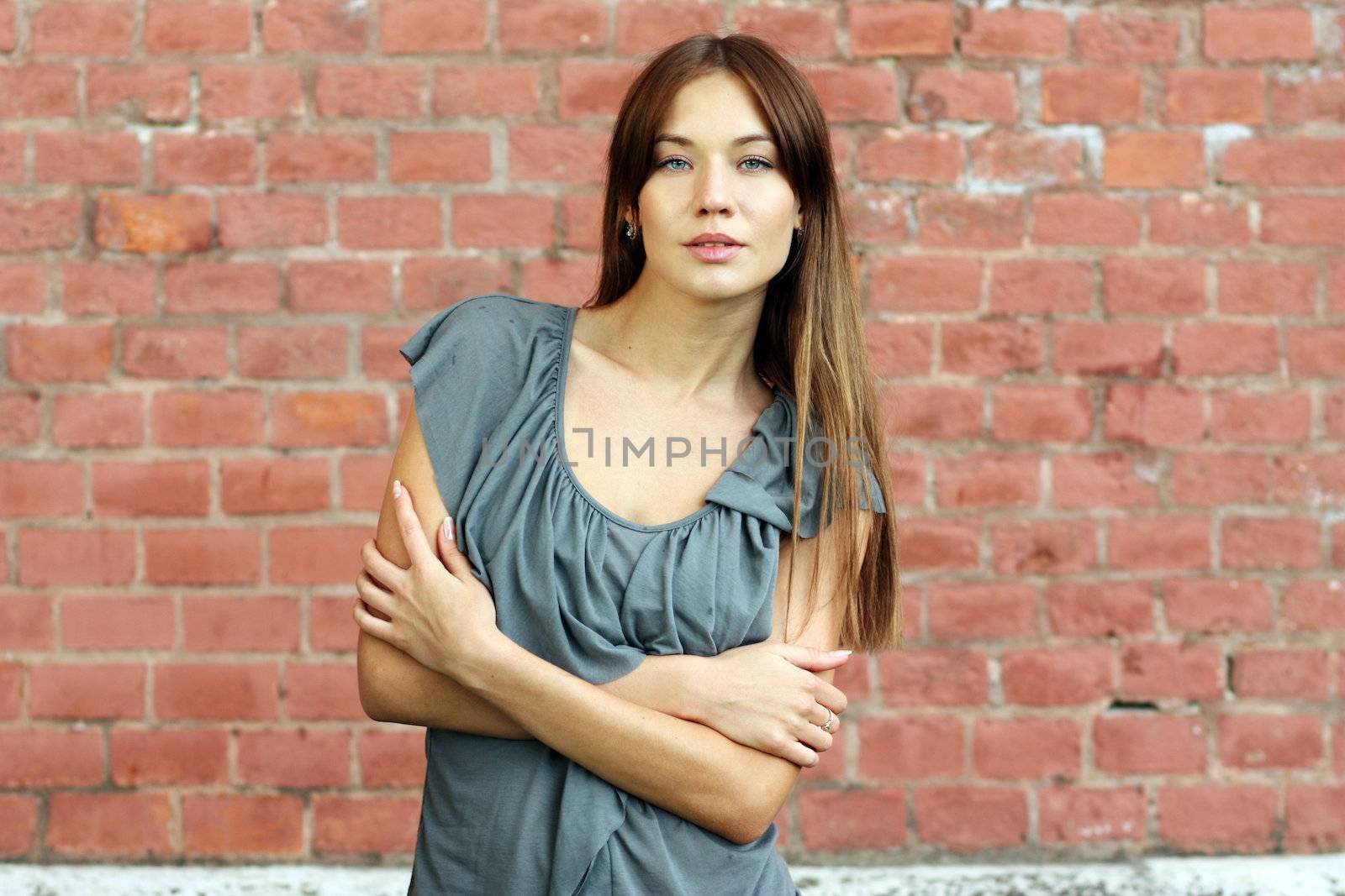 Portrait of beautiful woman outdoor
