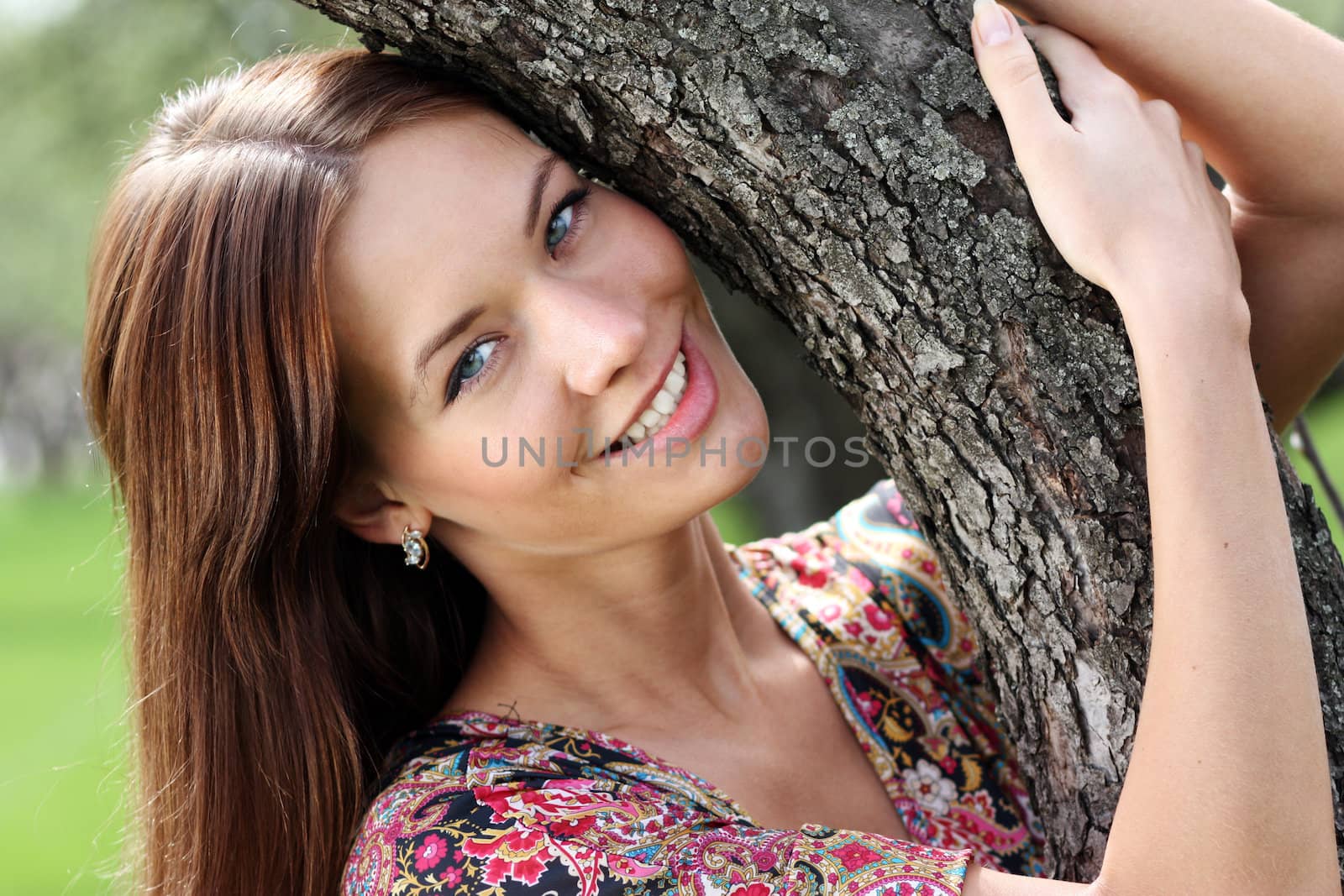 Portrait of beautiful woman outdoor