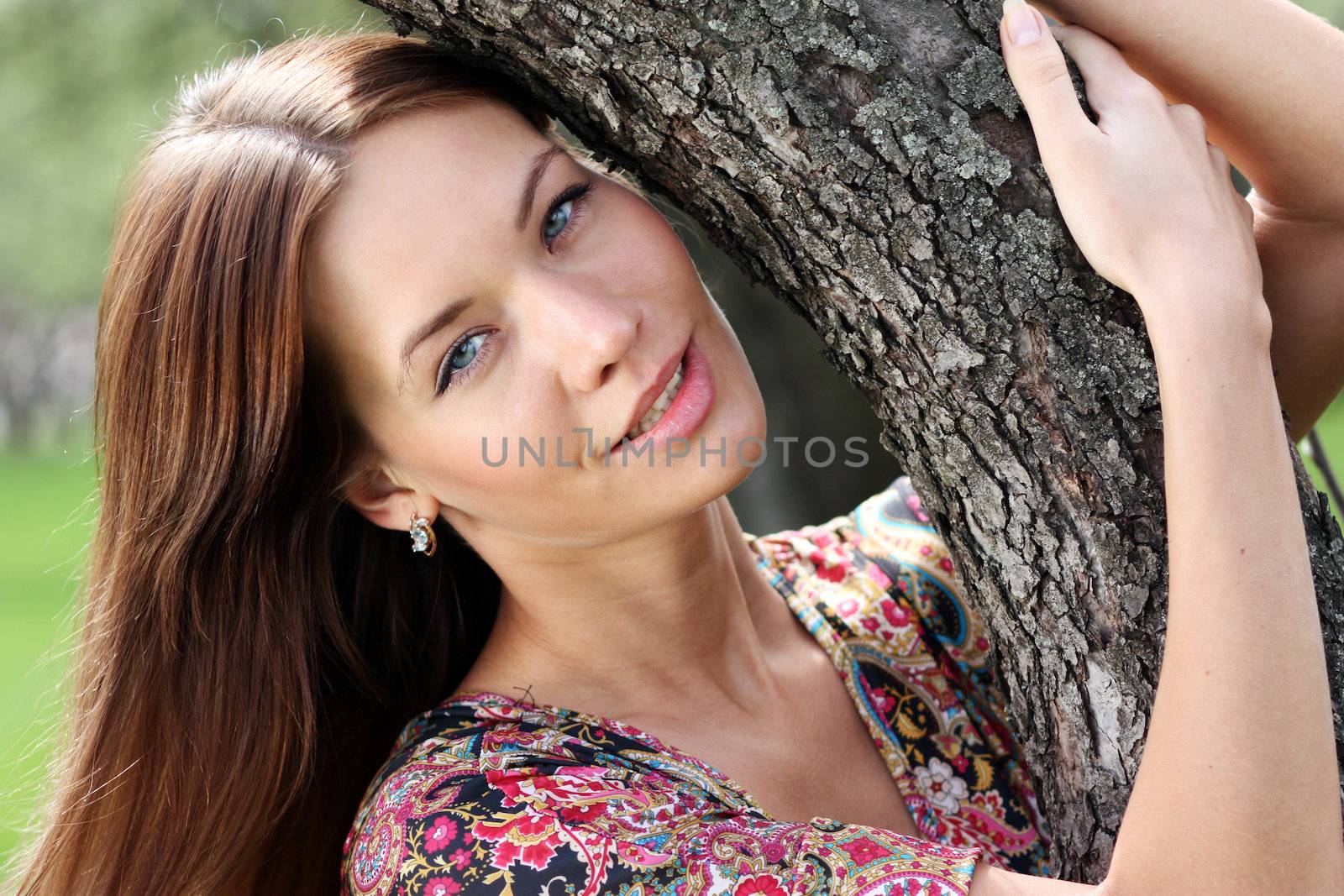 Portrait of beautiful woman outdoor