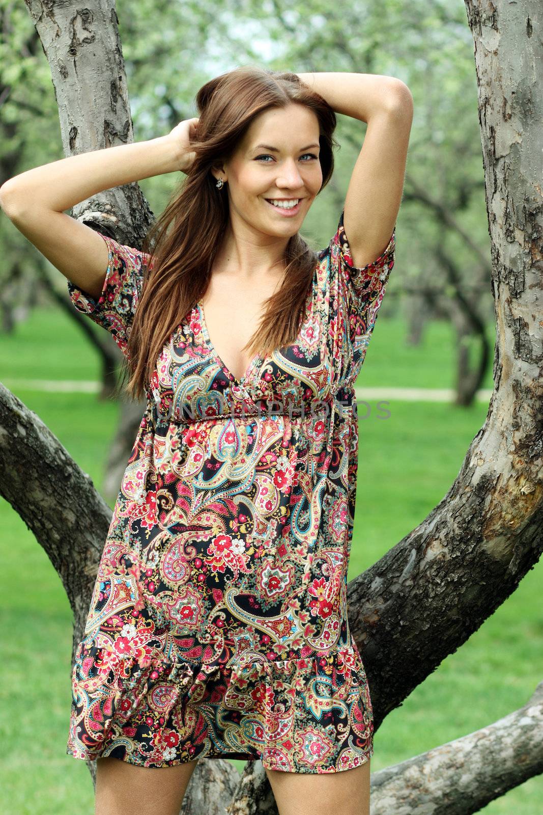 Portrait of beautiful woman outdoor