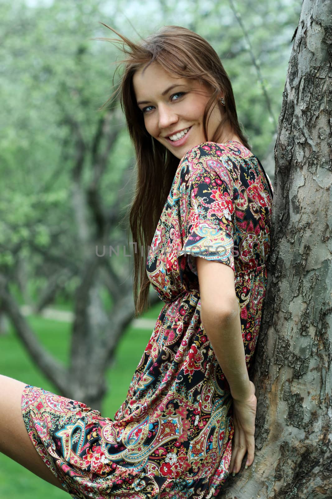 Portrait of beautiful woman outdoor