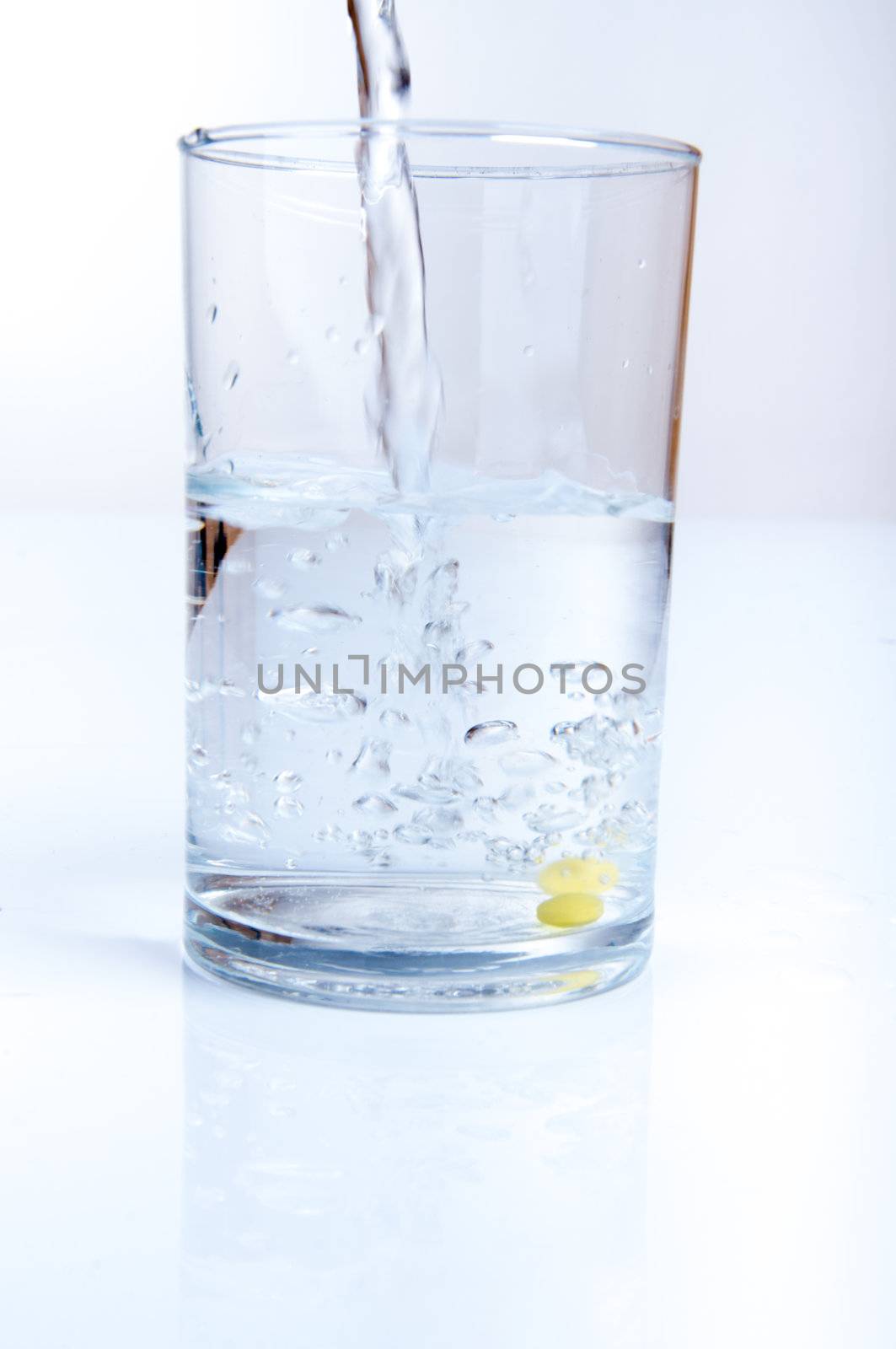 An image of half water glass