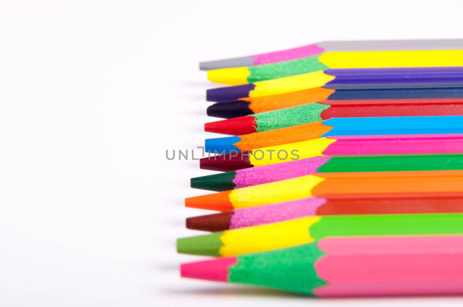An image of colored pencil on white background