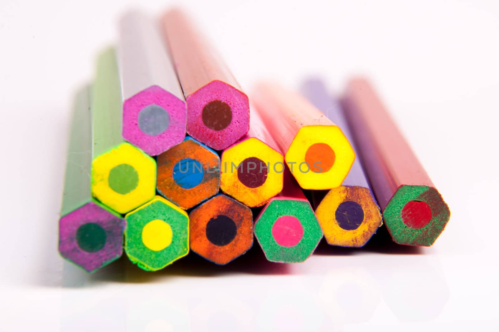 An image of colored pencil on white background