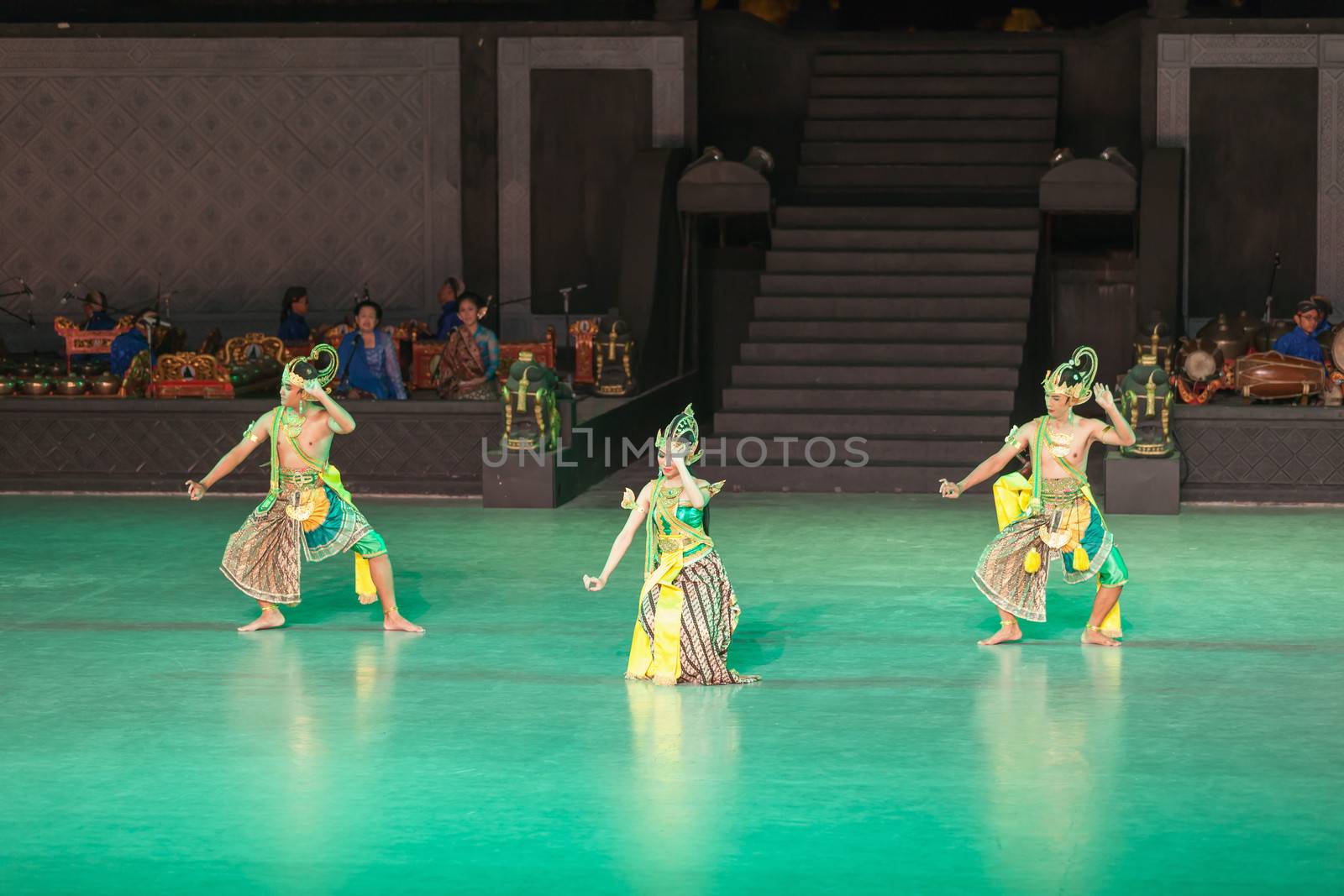 YOGYAKARTA, INDONESIA - SEP 12: Ramayana Ballet show at Prambanan temple on SEP 12, 2012  in Yogyakarta, Indonesia. It is based on epic Hindu poem and represents Javanese style, culture and music.