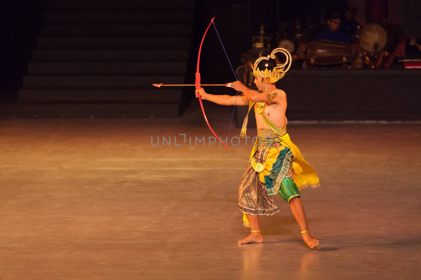 YOGYAKARTA, INDONESIA - SEP 12: Ramayana Ballet show at Prambanan temple on SEP 12, 2012  in Yogyakarta, Indonesia. It is based on epic Hindu poem and represents Javanese style, culture and music.