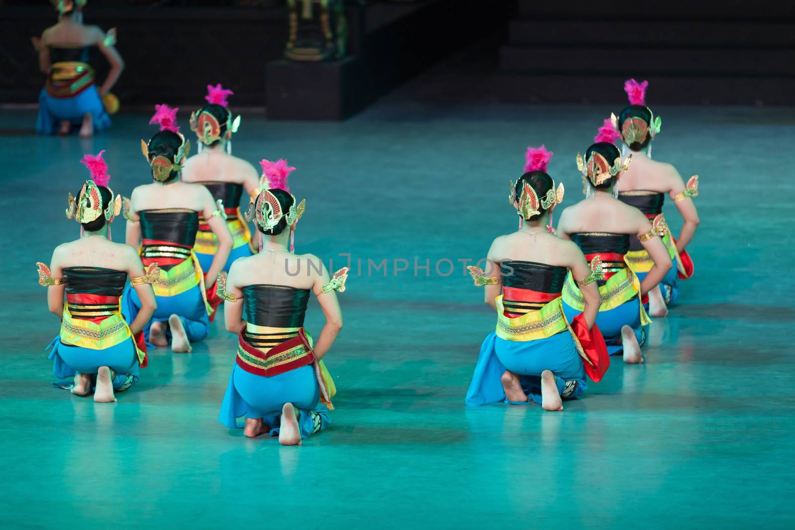 YOGYAKARTA, INDONESIA - SEP 12: Ramayana Ballet show at Prambanan temple on SEP 12, 2012  in Yogyakarta, Indonesia. It is based on epic Hindu poem and represents Javanese style, culture and music.