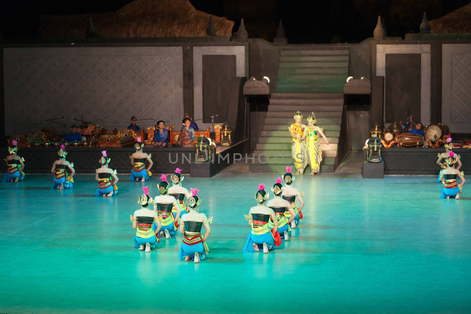 YOGYAKARTA, INDONESIA - SEP 12: Ramayana Ballet show at Prambanan temple on SEP 12, 2012  in Yogyakarta, Indonesia. It is based on epic Hindu poem and represents Javanese style, culture and music.