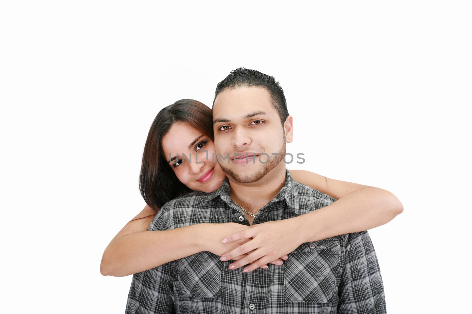 couple posing isolated on a white background by dacasdo