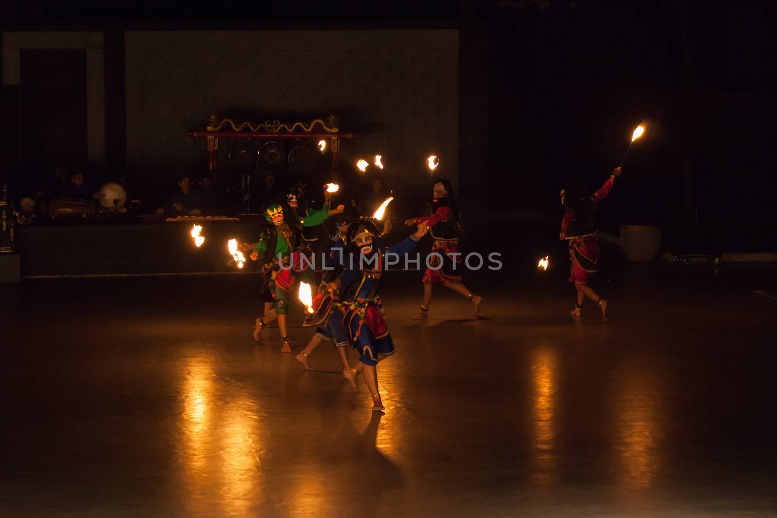 YOGYAKARTA, INDONESIA - SEP 12: Ramayana Ballet show at Prambanan temple on SEP 12, 2012  in Yogyakarta, Indonesia. It is based on epic Hindu poem and represents Javanese style, culture and music.