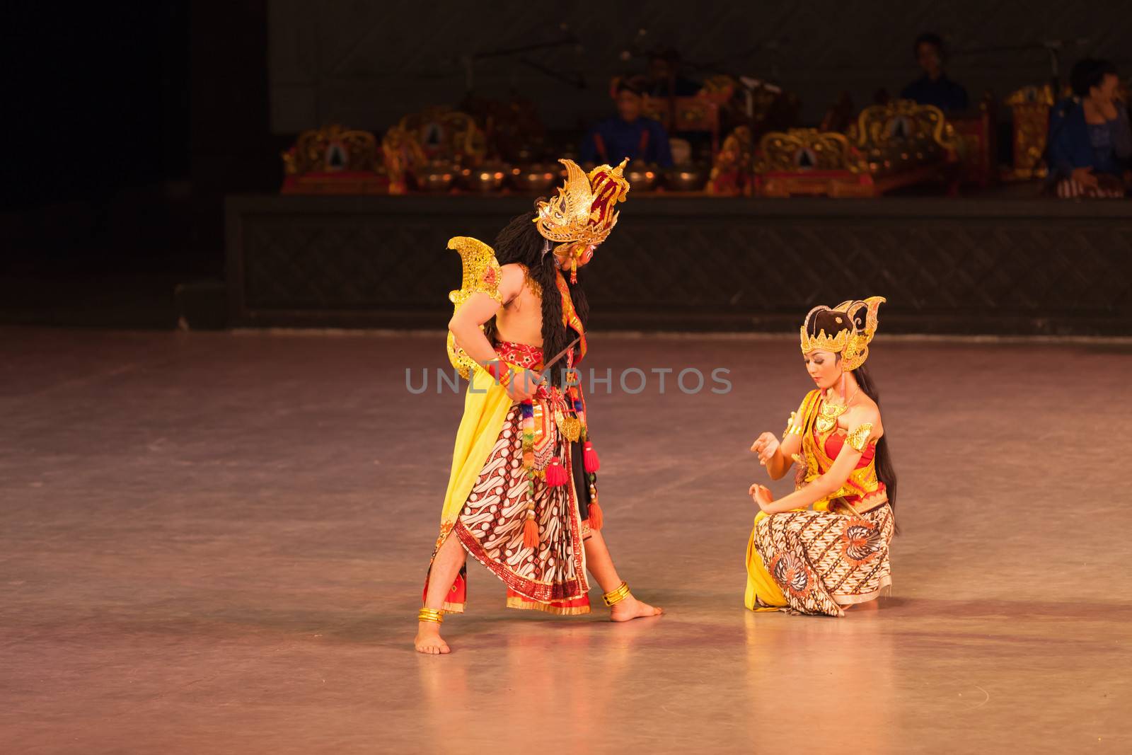 YOGYAKARTA, INDONESIA - SEP 12: Ramayana Ballet show at Prambanan temple on SEP 12, 2012  in Yogyakarta, Indonesia. It is based on epic Hindu poem and represents Javanese style, culture and music.