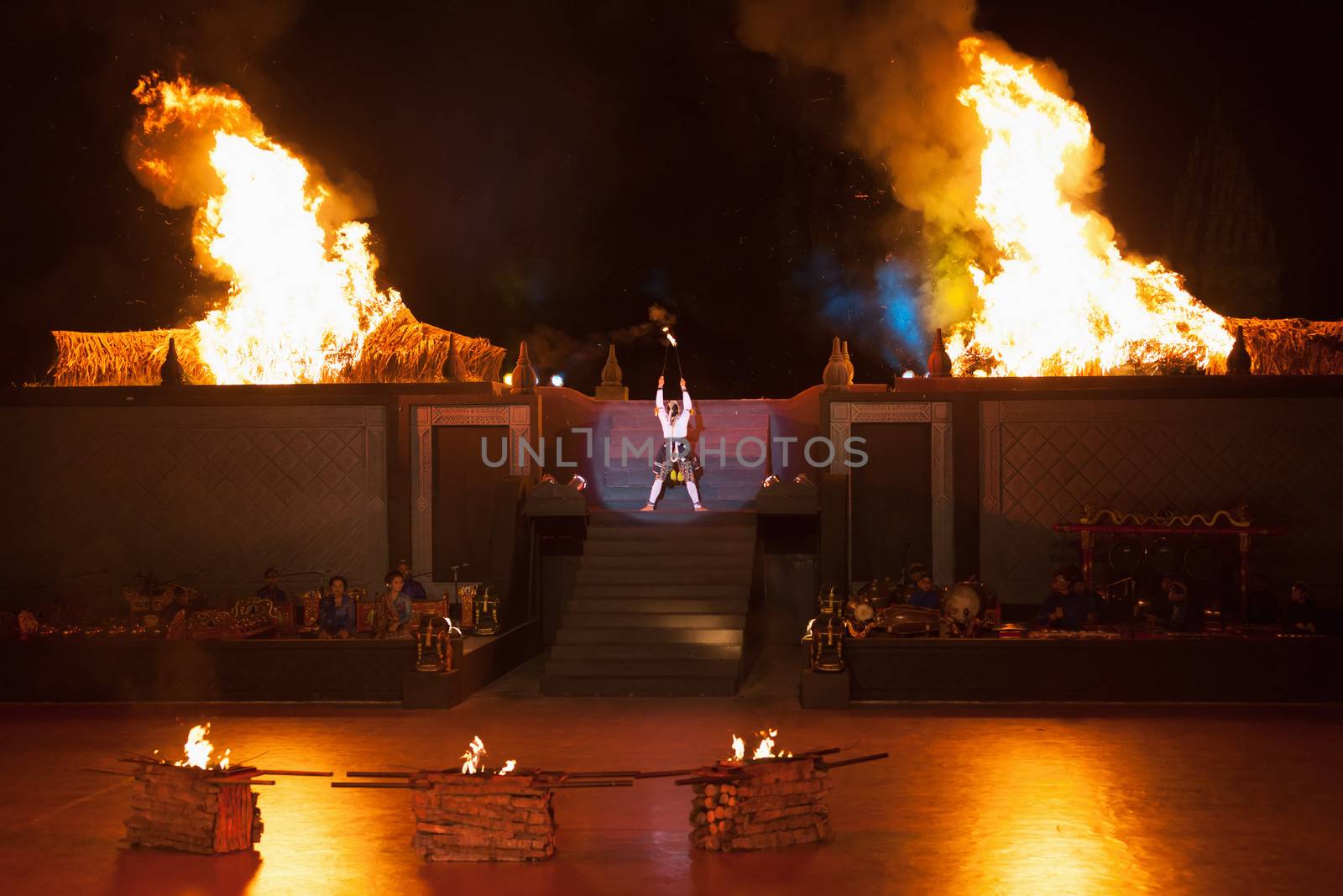 YOGYAKARTA, INDONESIA - SEP 12: Ramayana Ballet show at Prambanan temple on SEP 12, 2012  in Yogyakarta, Indonesia. It is based on epic Hindu poem and represents Javanese style, culture and music.